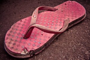 right red sandal