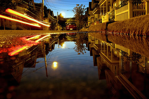 somerville puddle just after sunset