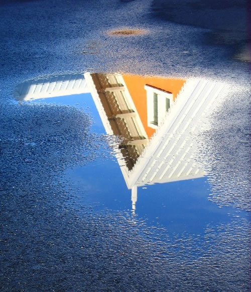 in a puddle