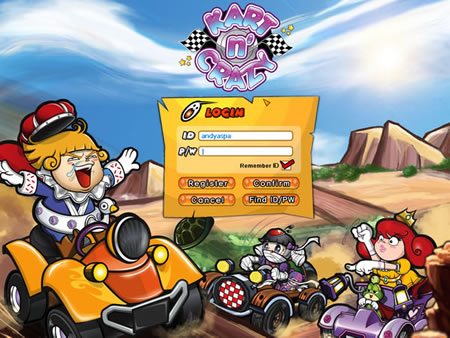 Kart n Crazy login page