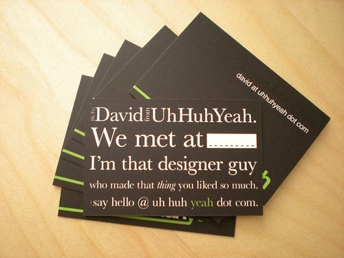 New business cards [back] by Uh Huh Yeah.