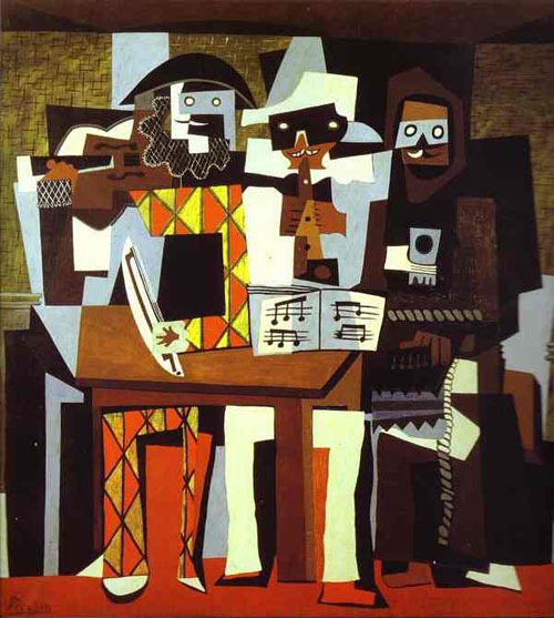 Pablo-Picasso-Art-Musicians-in-Masks
